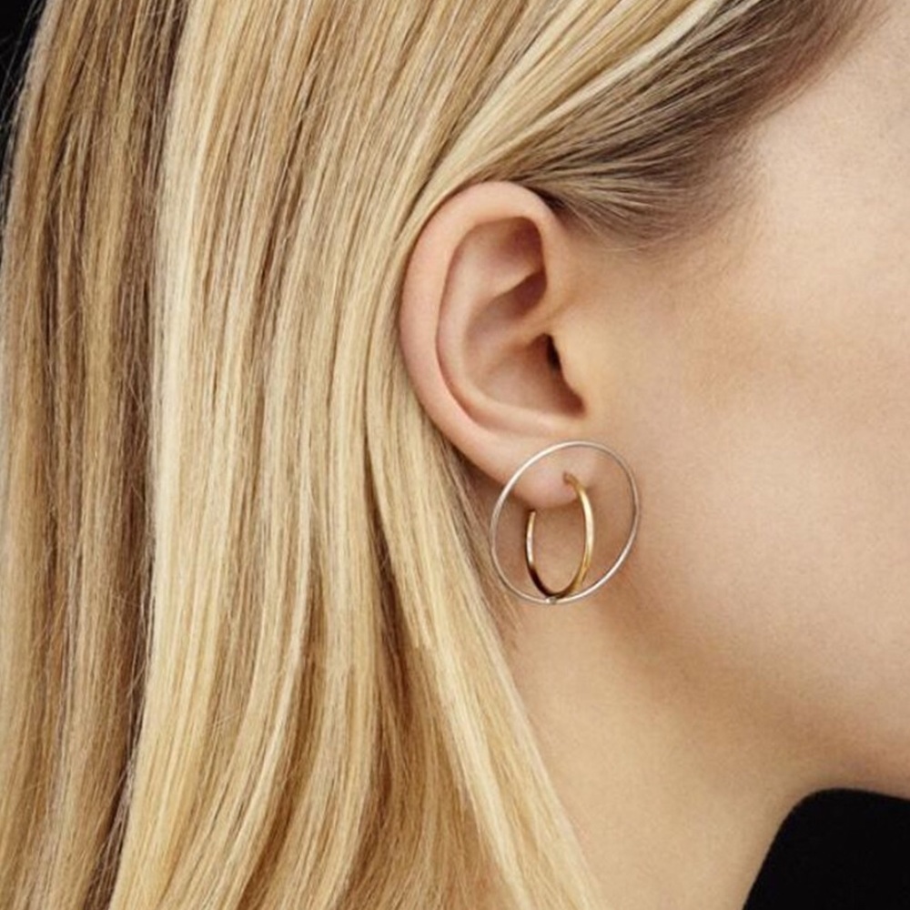Circle Hoops, Geometric Earrings